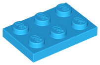 Plate 2 x 3 in Dark Azure