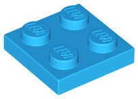 Plate 2 x 2 in Dark Azure