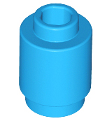 Brick Round 1 x 1 Open Stud in Dark Azure