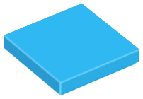 Tile 2 x 2 with Groove in Dark Azure