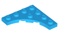 Plate Special 4 x 4 with 3 x 3 Quarter Round Cutout in Dark Azure