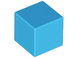 Minifig Head Special, Small Cube (Baby) [Plain] in Dark Azure