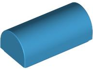 Brick Curved 1 x 2 x 2/3 Double Curved Top, No Studs in Dark Azure