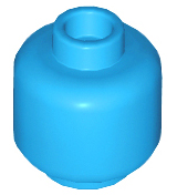 Minifig Head [Plain] [Hollow Stud] in Dark Azure