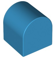 Duplo Brick 2 x 2 x 2 Curved Top in Dark Azure