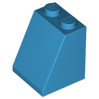 Brick Sloped 65° 2 x 2 x 2 with Bottom Tube in Dark Azure
