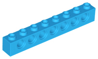 Technic Brick 1 x 8 [7 Pin Holes] in Dark Azure