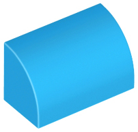Brick Curved 1 x 2 x 1 No Studs in Dark Azure