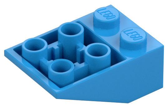 Brick Sloped Inverted 33° 3 x 2, Connections between Studs, Ovoid Bottom Pin in Dark Azure