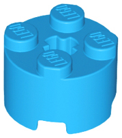 Brick Round 2 x 2 with Axle Hole in Dark Azure