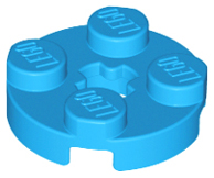 Plate Round 2 x 2 with Axle Hole Type 1 (+ Opening) in Dark Azure