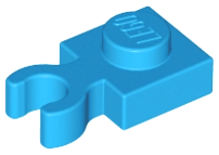 Plate Special 1 x 1 with Clip Vertical [Thick Open O Clip] in Dark Azure