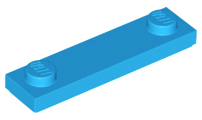 Plate Special 1 x 4 with 2 Studs with Groove [New Underside] in Dark Azure