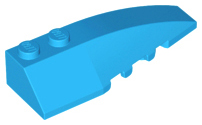 Brick Wedged, Curved 6 x 2 Right, Inner Ridges in Dark Azure