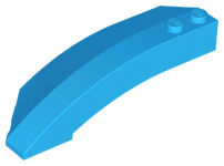 Brick Wedged, Curved 8 x 3 x 2 Open Right in Dark Azure