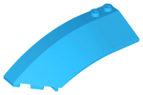 Brick Wedged, Curved 8 x 3 x 2 Open Left in Dark Azure