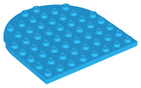 Plate 8 x 8 with Rounded End in Dark Azure