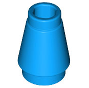 Cone 1 x 1 [Top Groove] in Dark Azure