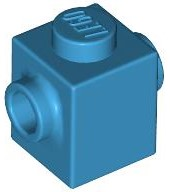 Brick Special 1 x 1 with Studs on 2 Sides in Dark Azure