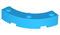 Brick Round Corner 4 x 4 Macaroni Wide with 3 Studs in Dark Azure