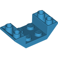 Brick Sloped Inverted 45° 4 x 2 Double with 2 x 2 Recessed in Dark Azure