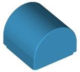 Brick Curved 1 x 1 x 2/3 Double Curved Top, No Studs in Dark Azure