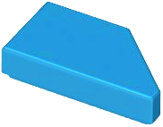 Tile 1 x 2 with Stud Notch Left in Dark Azure