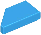 Tile 1 x 2 with Stud Notch Right in Dark Azure