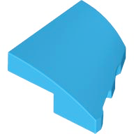 Brick Wedged, Curved 2 x 2 with Stud Notch Left in Dark Azure