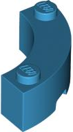 Brick Round Corner 3 x 3 Macaroni with 2 Studs in Dark Azure