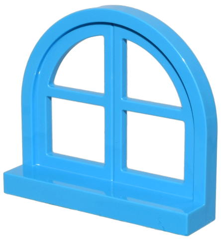 Window 4 x 3 Lattice with Rounded Top in Dark Azure
