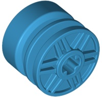 Wheel 18mm x 14mm with Axle Hole, Fake Bolts and Shallow Spokes in Dark Azure