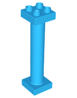 Duplo Support Column 2 x 2 x 6 Round with Open Latticed Back in Dark Azure
