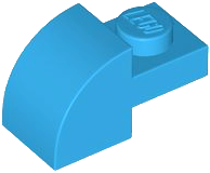 Brick Curved 1 x 2 x 1 with Curved Top in Dark Azure