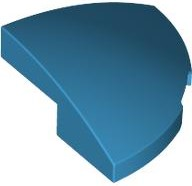 Brick Round Corner, Curved 2 x 2 x 2/3 Quarter Circle With 1 x 1 Bottom Cutout in Dark Azure