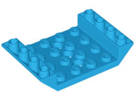 Brick Sloped Inverted 45° 6 x 4 Double with 4 x 4 Recessed and 3 Holes in Dark Azure