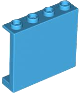 Panel 1 x 4 x 3 [Side Supports / Hollow Studs] in Dark Azure