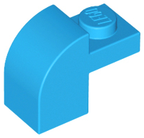 Brick Curved 1 x 2 x 1 1/3 with Curved Top in Dark Azure
