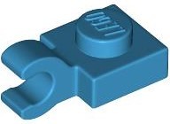 Plate Special 1 x 1 with Clip Horizontal [Thick Open O Clip] in Dark Azure