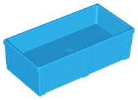 Duplo Container Box 2 x 4 (Horse Trough New Style) in Dark Azure