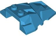 Brick Wedged, Sloped 4 x 4 Fractured Polygon Top in Dark Azure