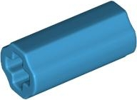 Technic Axle Connector Smooth [with x Hole + Orientation] in Dark Azure