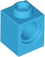 Technic Brick 1 x 1 with Pin Hole in Dark Azure