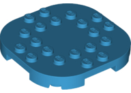 Plate Round Corners 6 x 6 x 2/3 Circle with Reduced Knobs in Dark Azure
