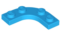 Plate Round Corner 3 x 3 with 2 x 2 Round Cutout in Dark Azure