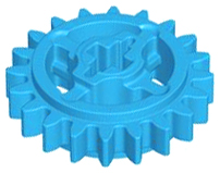 Technic Gear 20 Tooth with Axle Hole [+ Opening] in Dark Azure