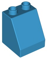 Duplo Brick 2 x 2 x 2 Slope in Dark Azure