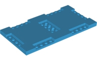 Plate Special 8 x 16 x 2/3 with Six Recessed Edges with 1 x 4 Studs and Recessed Center with 2 x 4 Studs in Dark Azure