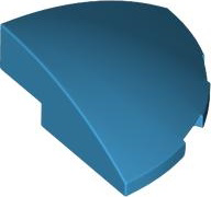 Brick Round Corner, Curved 3 x 3 x 1 Quarter Circle in Dark Azure
