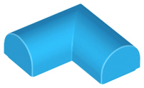 Brick Curved 2 x 2 x 2/3 Double, Corner, No Studs in Dark Azure